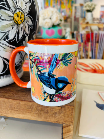 Orange Blue Wren Mug