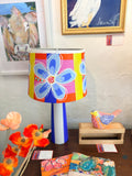 Floral Lamp w/ ceramic base