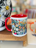 Red Floral Mug