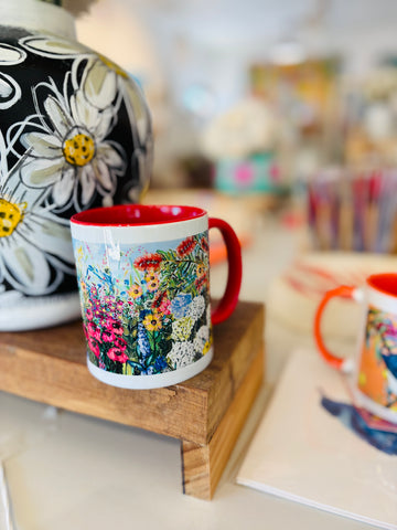 Red Floral Mug