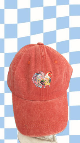 BURNT ORANGE Rooster Cap