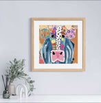 *FRAMED PRINT* “Susie” Crazy Cow