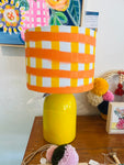 Orange and Yellow Gingham Lamp